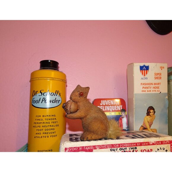 Vintage Wagner Flocked Squirrel Figurine w/ Acorn Germany antique kitsch figure - Picture 7 of 11